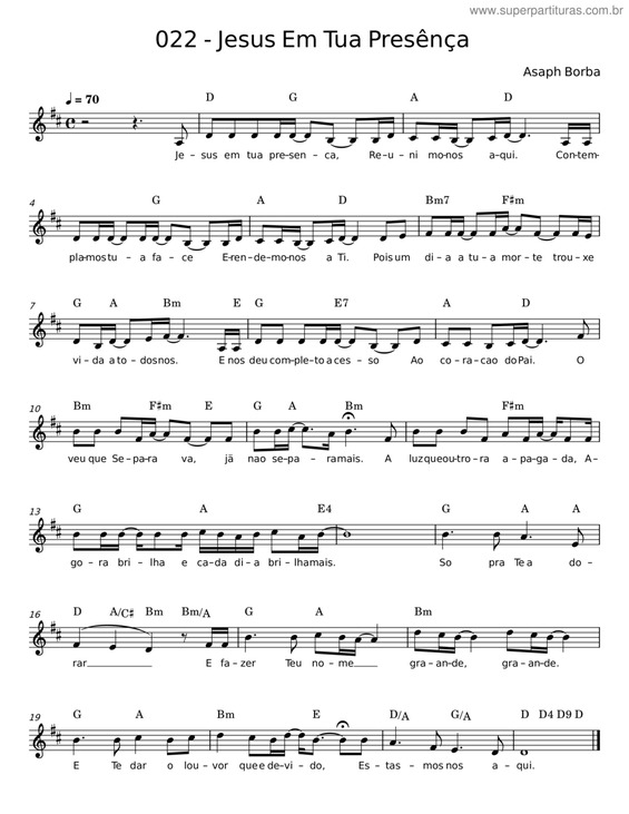 Partitura da música Jesus Em Tua Presença v.7