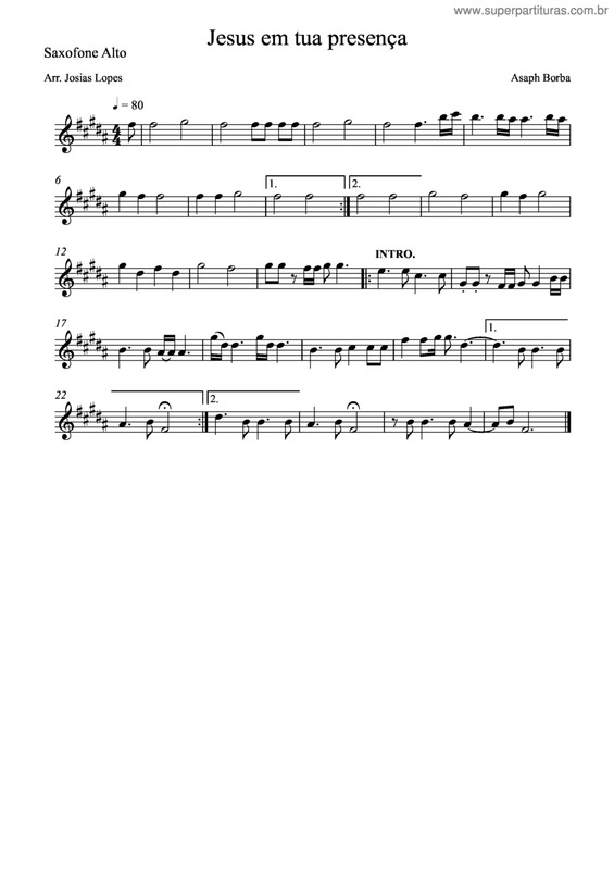 Partitura da música Jesus Em Tua Presença v.8