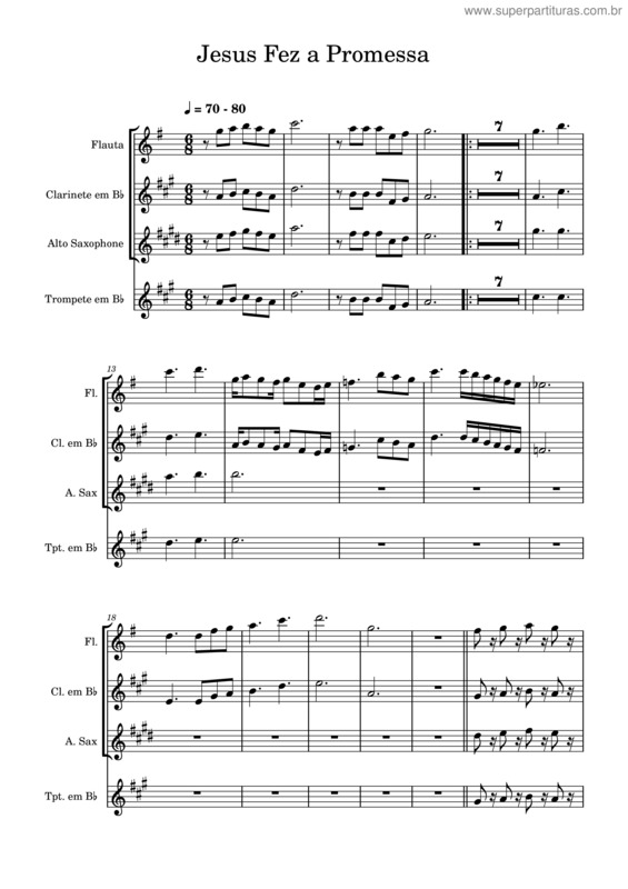 Partitura da música Jesus Fez A Promessa v.2