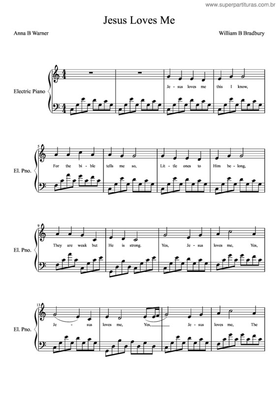 Partitura da música Jesus Loves Me v.2