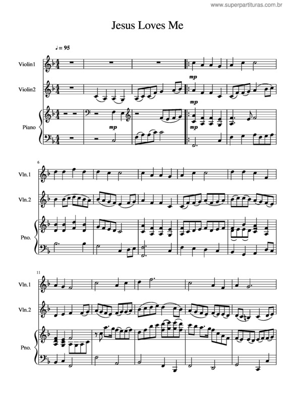 Partitura da música Jesus Loves Me v.3