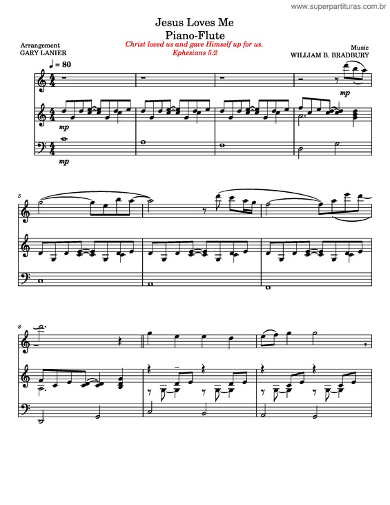 Partitura da música Jesus Loves Me v.4