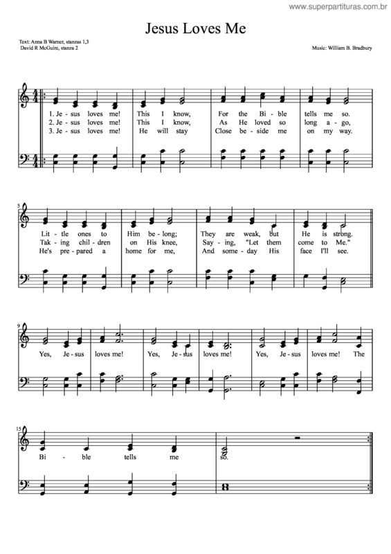 Partitura da música Jesus Loves Me v.5