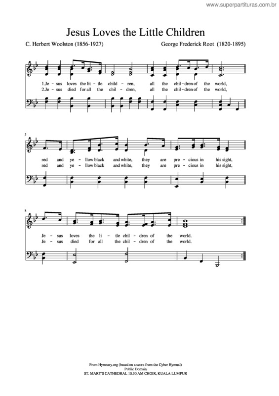 Partitura da música Jesus Loves The Little Children v.3