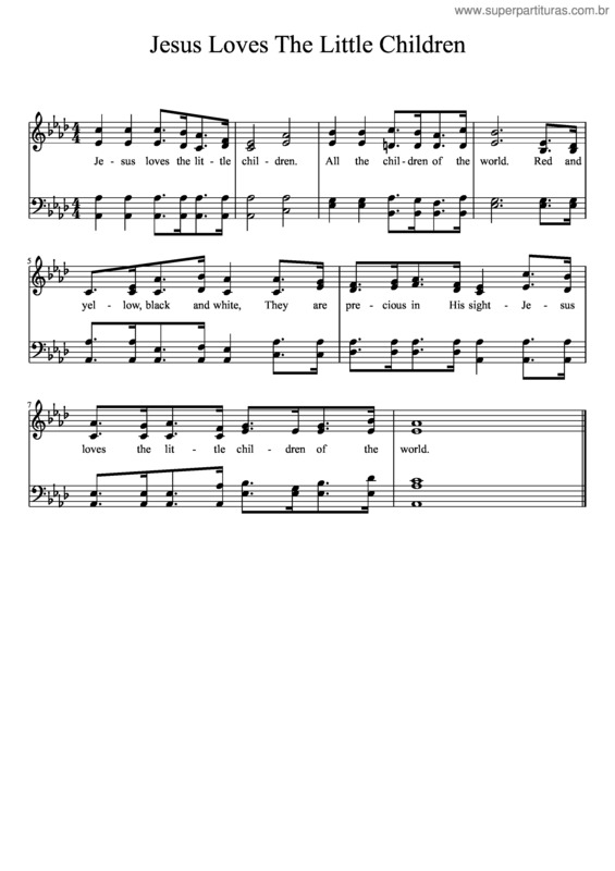 Partitura da música Jesus Loves The Little Children