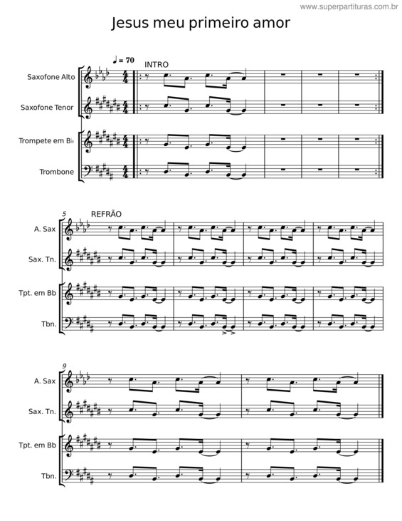 Partitura da música Jesus Meu Primeiro Amor