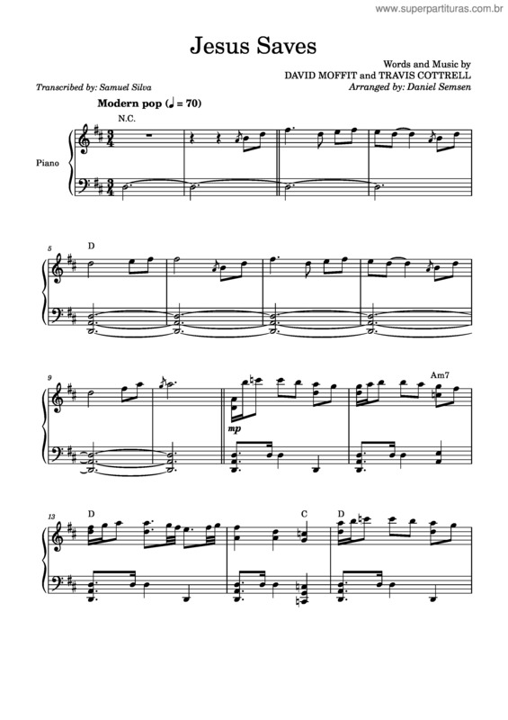 Partitura da música Jesus Saves v.2