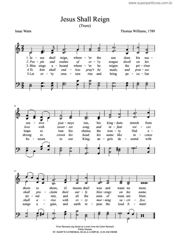 Partitura da música Jesus Shall Reign