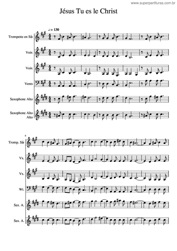 Partitura da música Jesus Tu Es Le Christ