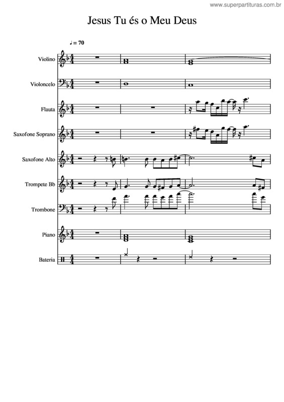 Partitura da música Jesus Tu És O Meu Deus v.2