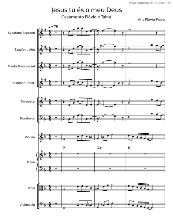 Partitura da música Jesus Tu És O Meu Deus v.3