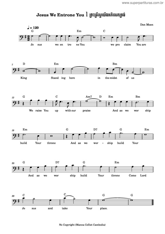 Partitura da música Jesus We Enthrone You