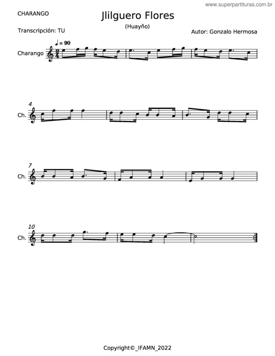 Partitura da música Jilguero Flores