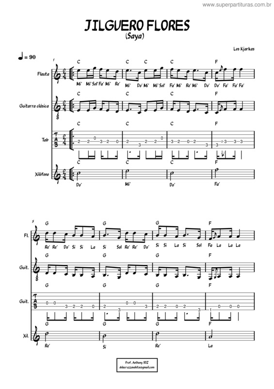 Partitura da música Jliguero Flores