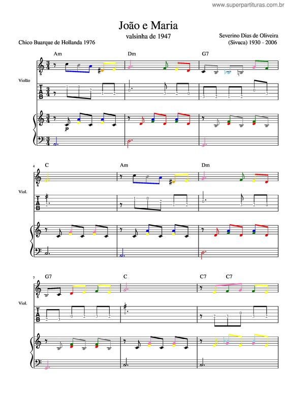 Partitura da música Joao E Maria v.12