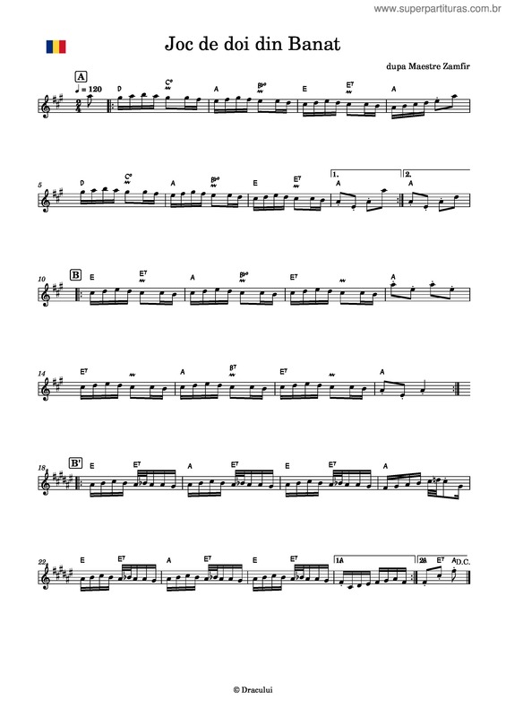 Partitura da música Joc De Doi Din Banat