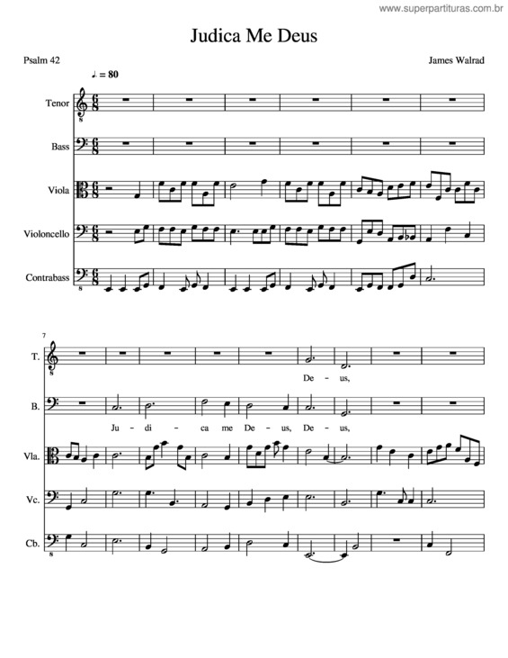 Partitura da música Judica Me Deus