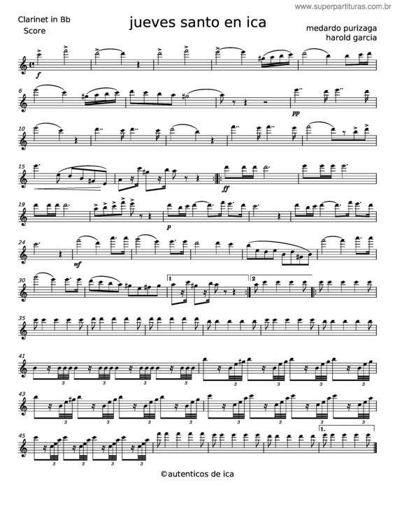 Partitura da música Jueves Santo En Ica – Misc Tunes