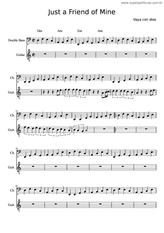 Partitura da música Just A Friend Of Mine