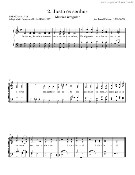 Partitura da música Justus Dominus