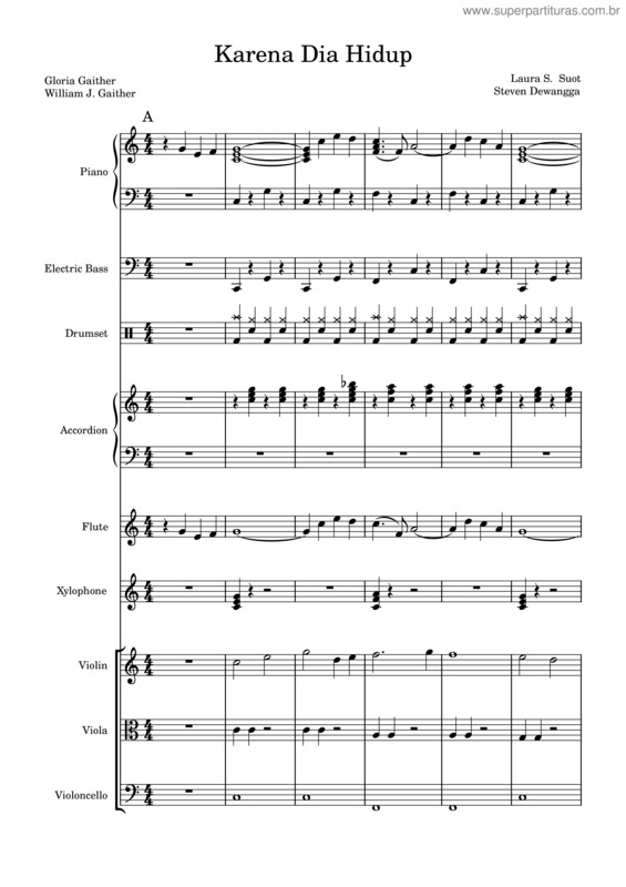 Partitura da música Karena Dia Hidup Full Score  Steven Revisi