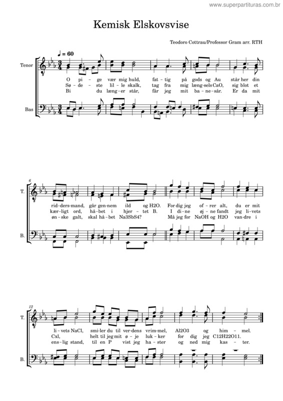 Partitura da música Kemisk Elskovsvise