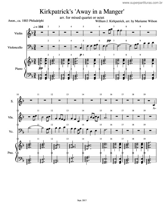 Partitura da música Kirkpatrick S Away In A Manger