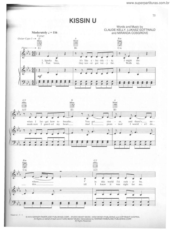 Partitura da música Kissin U