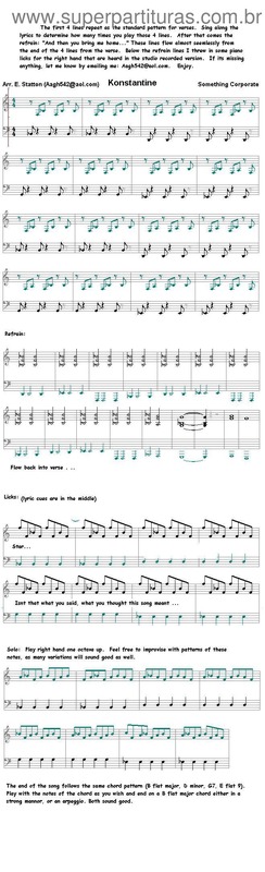 Partitura da música Konstantine