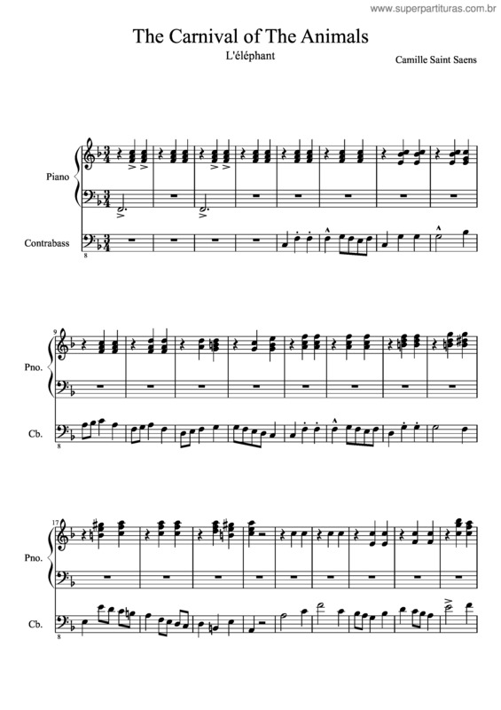 Partitura da música L`Éléphant v.2