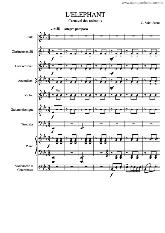 Partitura da música L`Elephant v.3