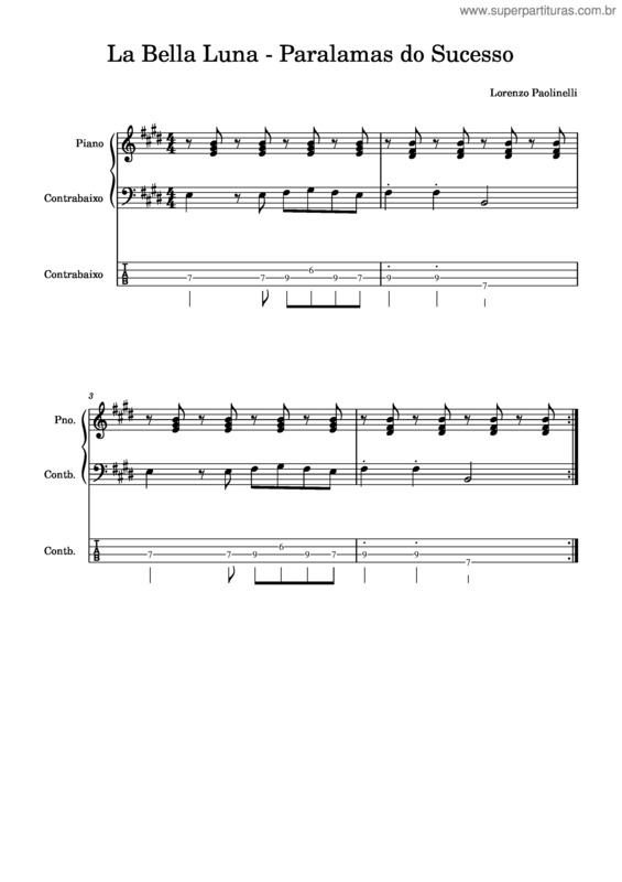 Partitura da música La Bella Luna v.3