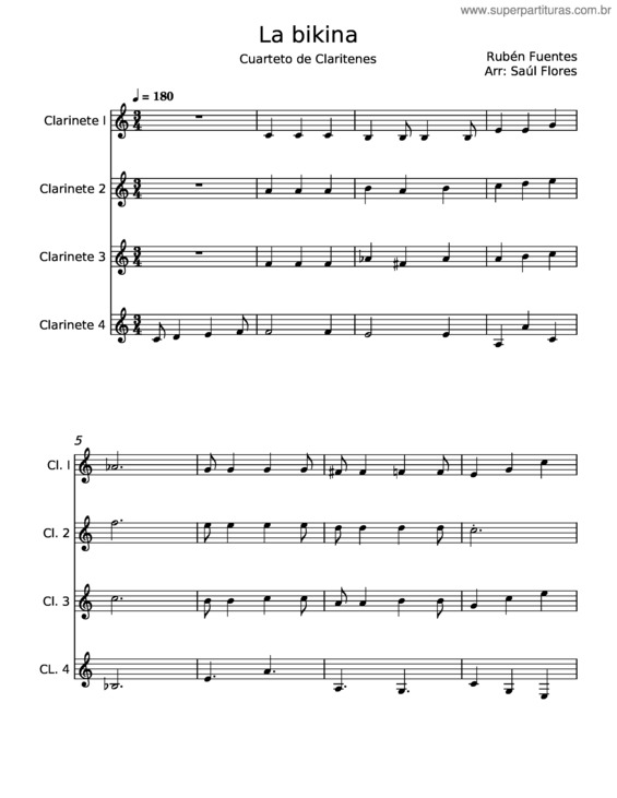 Partitura da música La Bikina v.2