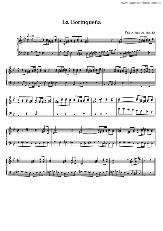 Partitura da música La Borinqueña