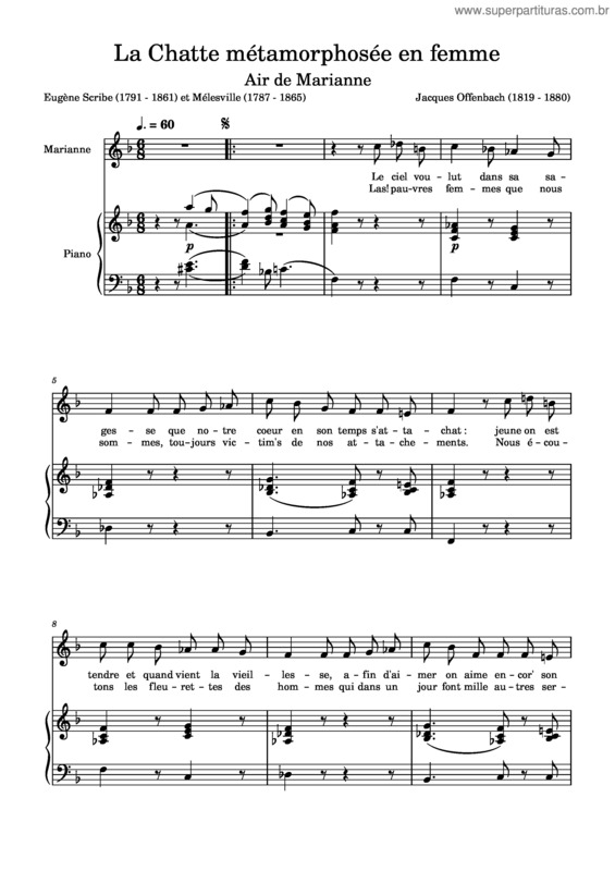 Partitura da música La Chatte Métamorphosée En Femme