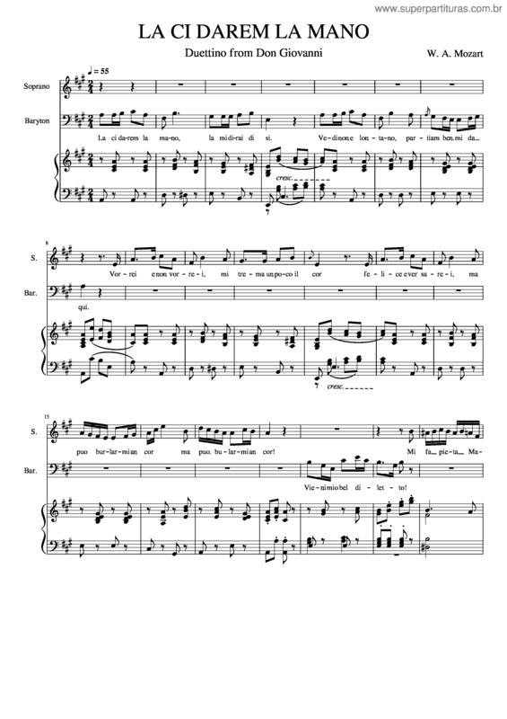 Partitura da música La Ci Darem La Mano v.4