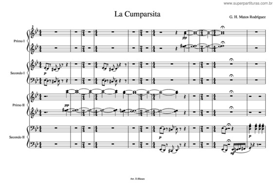 Partitura da música La Cumparsita v.21