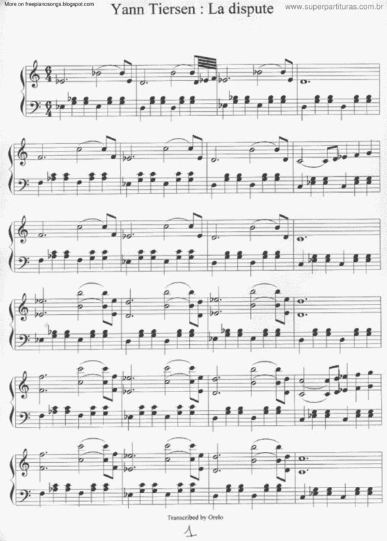 Partitura da música La Dispute v.3