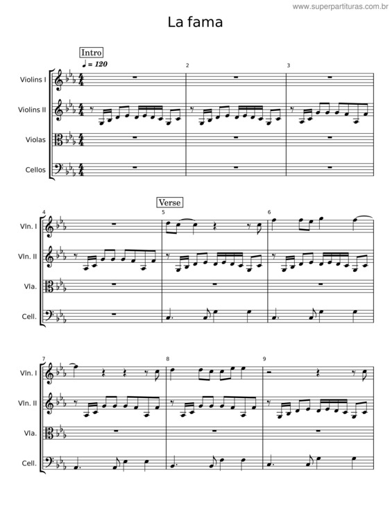 Partitura da música La Fama – Rosalía