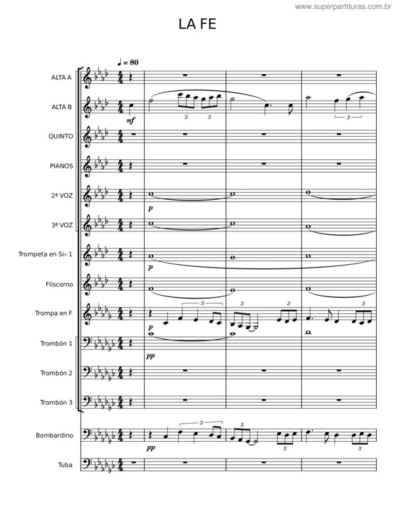 Partitura da música La Fe v.2