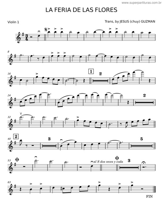 Partitura da música La Feria De Las Flores v.3