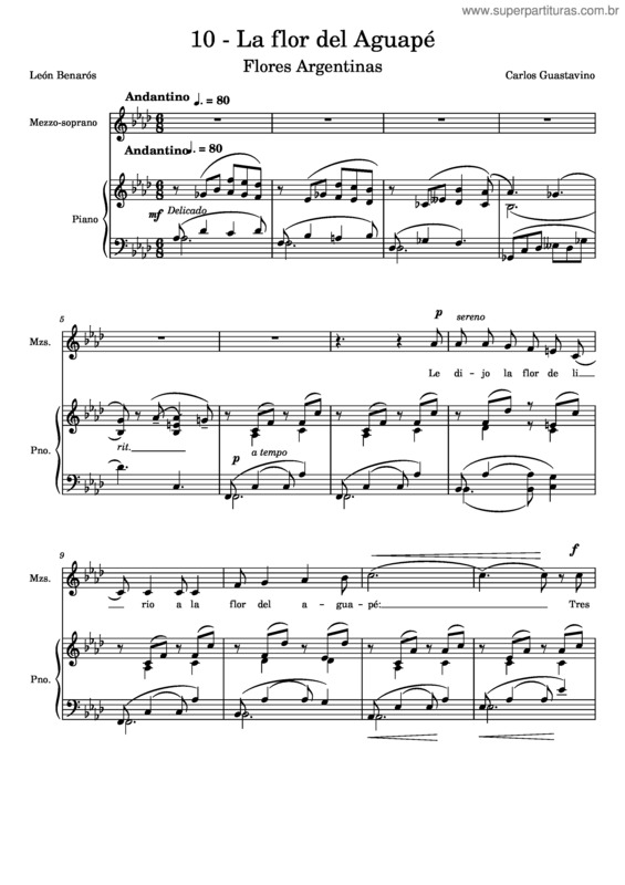 Partitura da música La Flor Del Aguapé