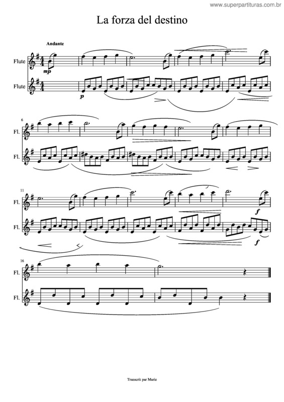 Partitura da música La Forza Del Destino v.2