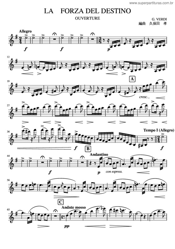 Partitura da música La Forza Del Destino v.3