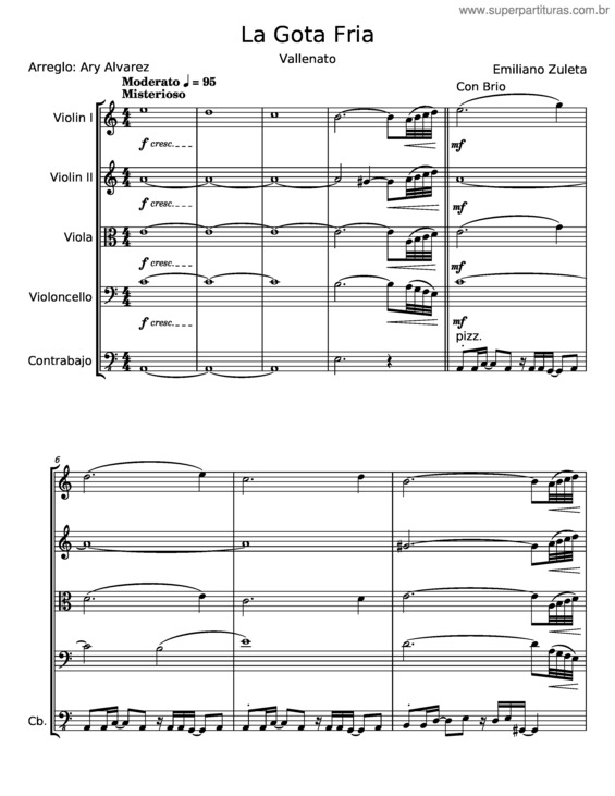 Partitura da música La Gota Fria v.5