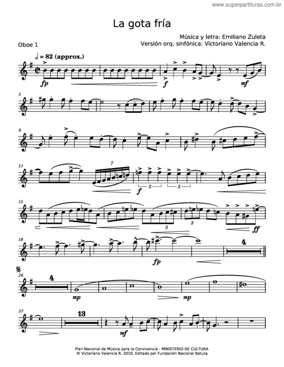 Partitura da música La Gota Fria v.7