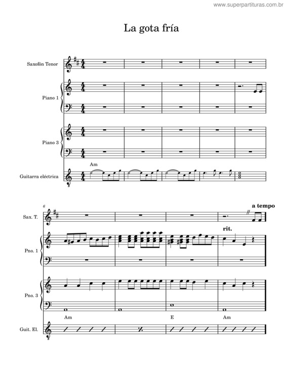 Partitura da música La Gota Fria v.8