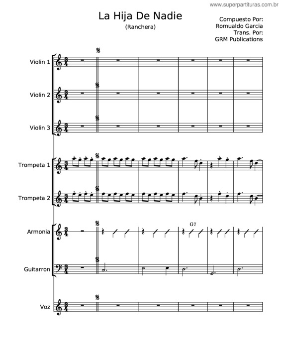 Partitura da música La Hija De Nadie