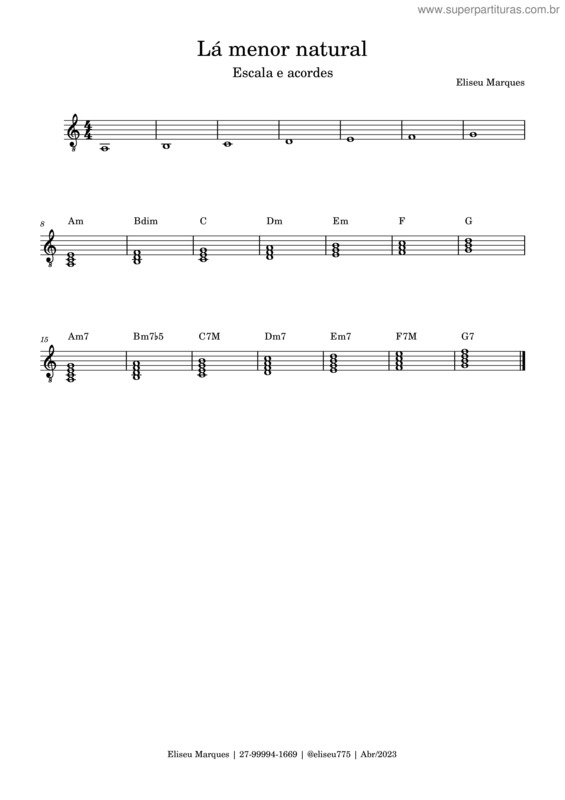 Partitura da música La Menor Natural