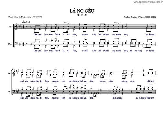 Partitura da música Lá No Céu v.12